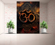 Eye Catching Fire Waves Designed Om Wallpaper