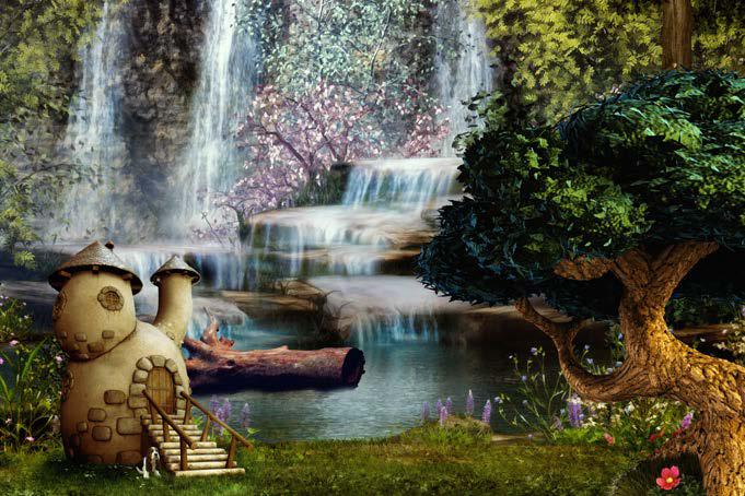 Fairytale Village in a Forest Nature Wallpaper