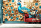 Fancy Floral Themed 3D Peacock Wallpaper