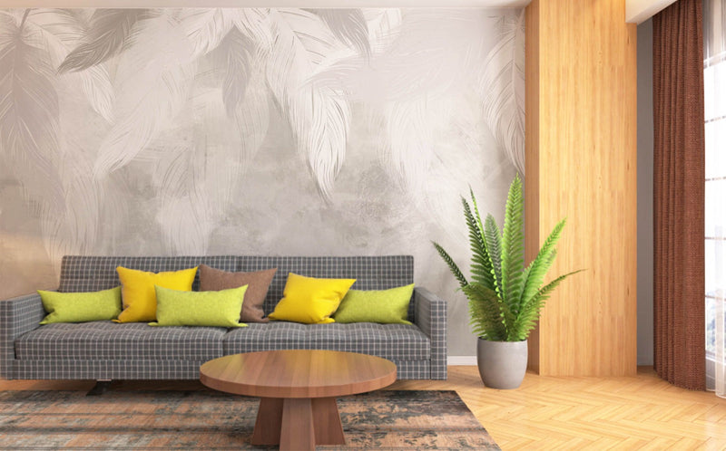 Feather Designed Boho Wallpaper