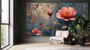Flower Themed Oil Painting Abstract Wallpaper