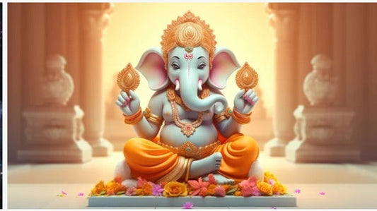 Ganesha Statue In Temple Wallpaper