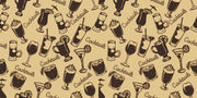 Glasses With Cocktail Textured Bar Wallpaper