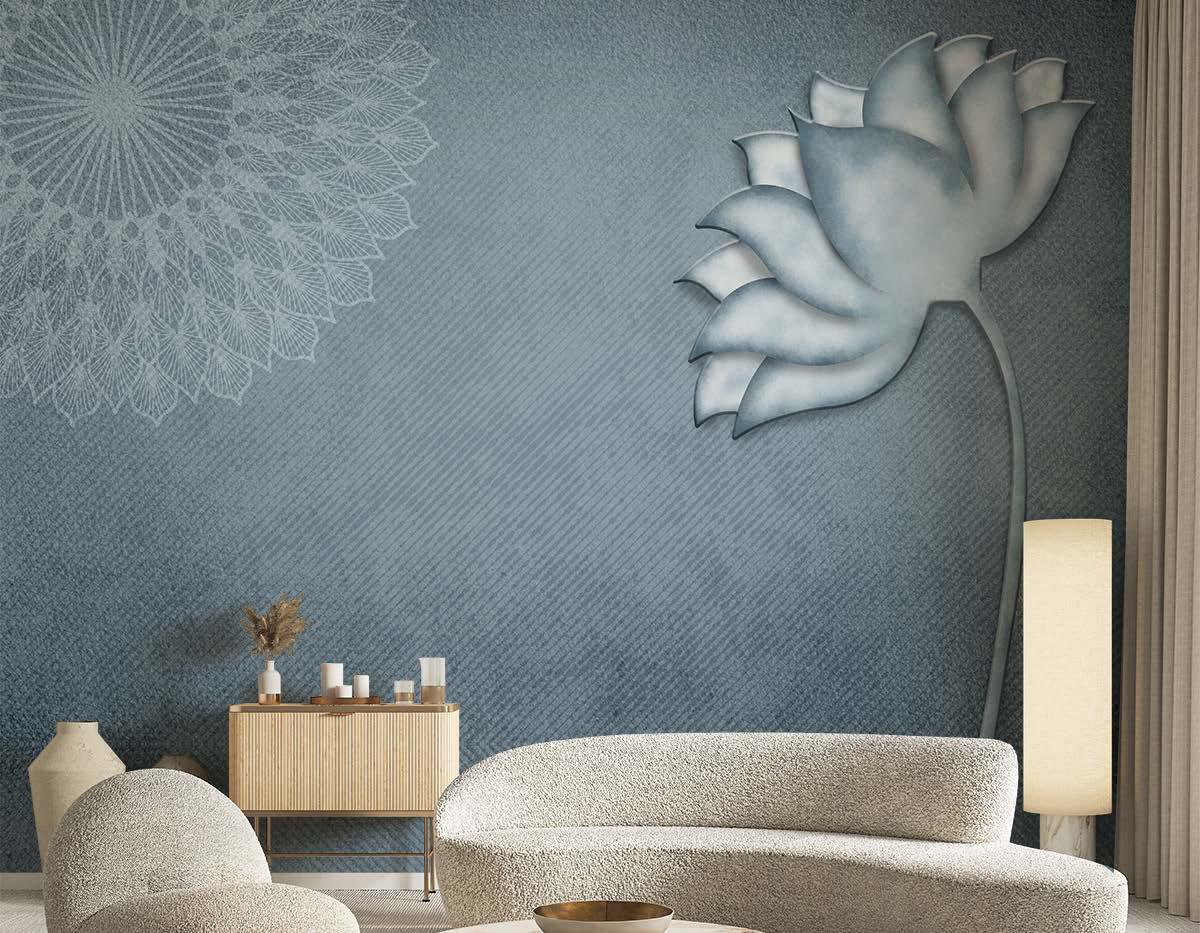 Glorious Blue Lotus Theme Abstract Wallpaper