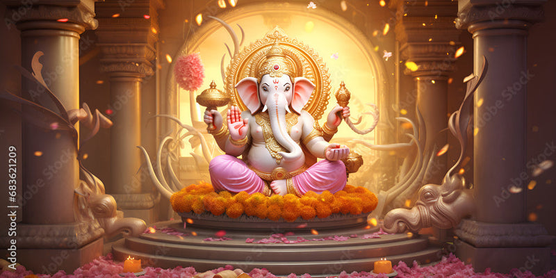 Glowing Lord Ganesha Wallpaper