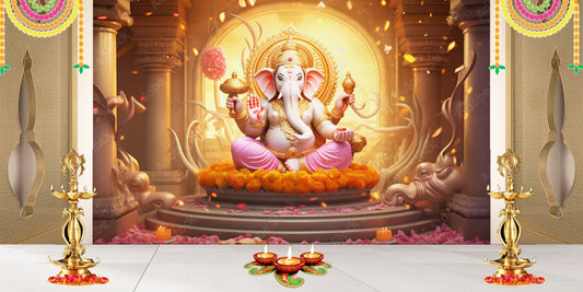 Glowing Lord Ganesha Wallpaper