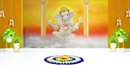 Glowing Sun Themed Ganesh Ji Wallpaper