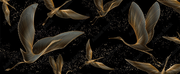 Golden And Black Tropical Cafe Wallpaper