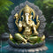 Golden Guardian Shield Ganesh Ji Wallpaper