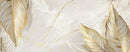 Golden Leaves On Marble Textured Wallpaper