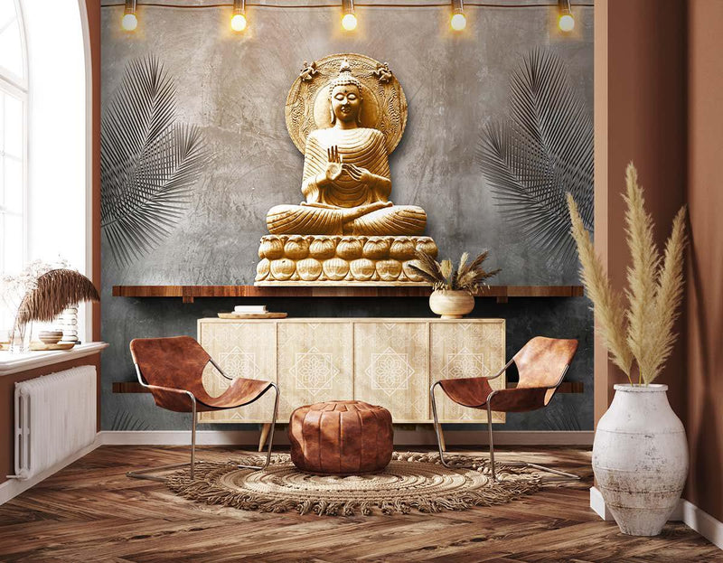 Golden Monument Design Buddha Wallpaper