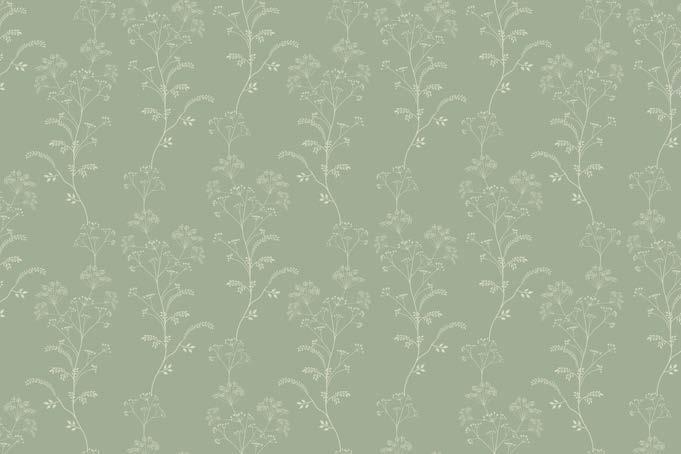 Green Chinoiserie Design Abstract Wallpaper