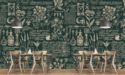 Green And Beige Retro Bar Wallpaper