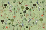 Greenery Themed Chinoiserie Wallpaper