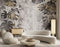 Grey Palm Tree Pattern Floral Wallpaper