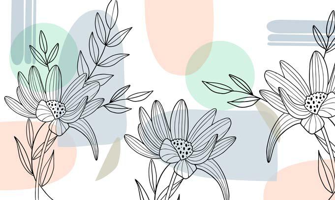 Hand Drawn Flower Doodle Abstract Wallpaper