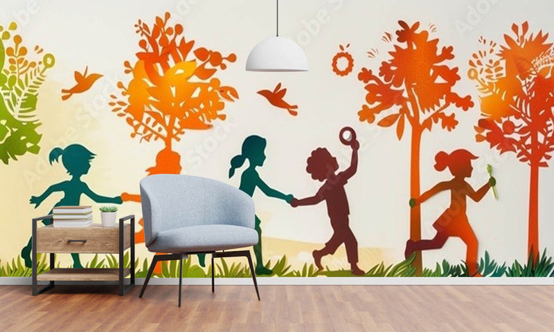 Happy Children Playing Wallpaper