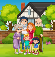 Happy Family Themed Kids Wallpaper