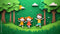 Happy Kids Playing Outdoors 3D Design Wallpaper