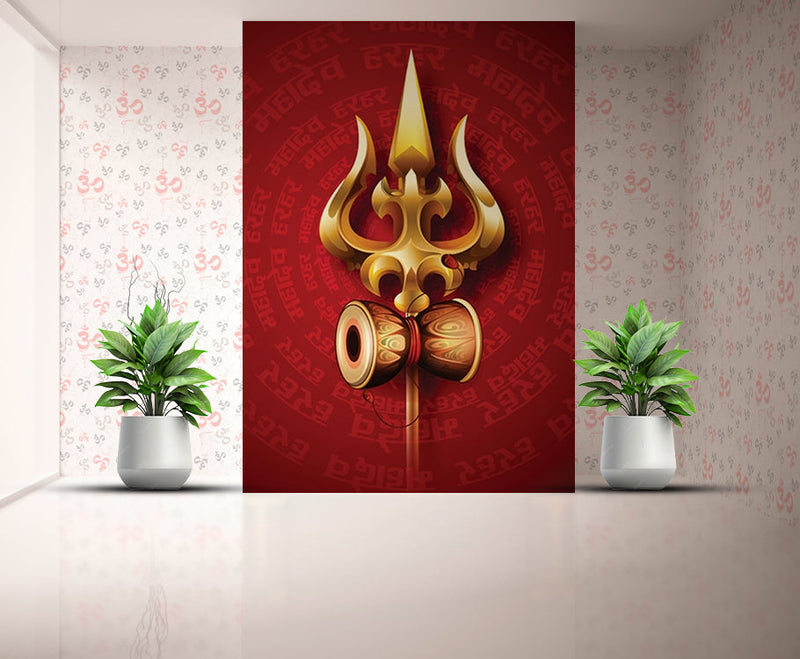 Har Har Mahadev Textured Om Wallpaper