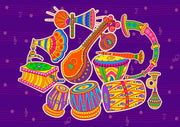 Indian Instrument Themed Music Wallpaper