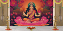 Laxmi Hindu Goddess Sitting On Lotus Wallpaper