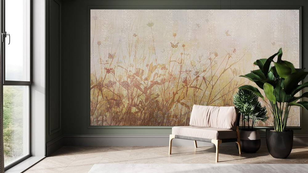 Leafy Elegance Floral Wallpaper