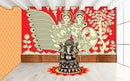 Lord Krishna And Radha Kalamkari Out Line Art Wallpaper