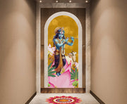 Lord Krishna Combined Cow Pichwai Theme God Wallpaper