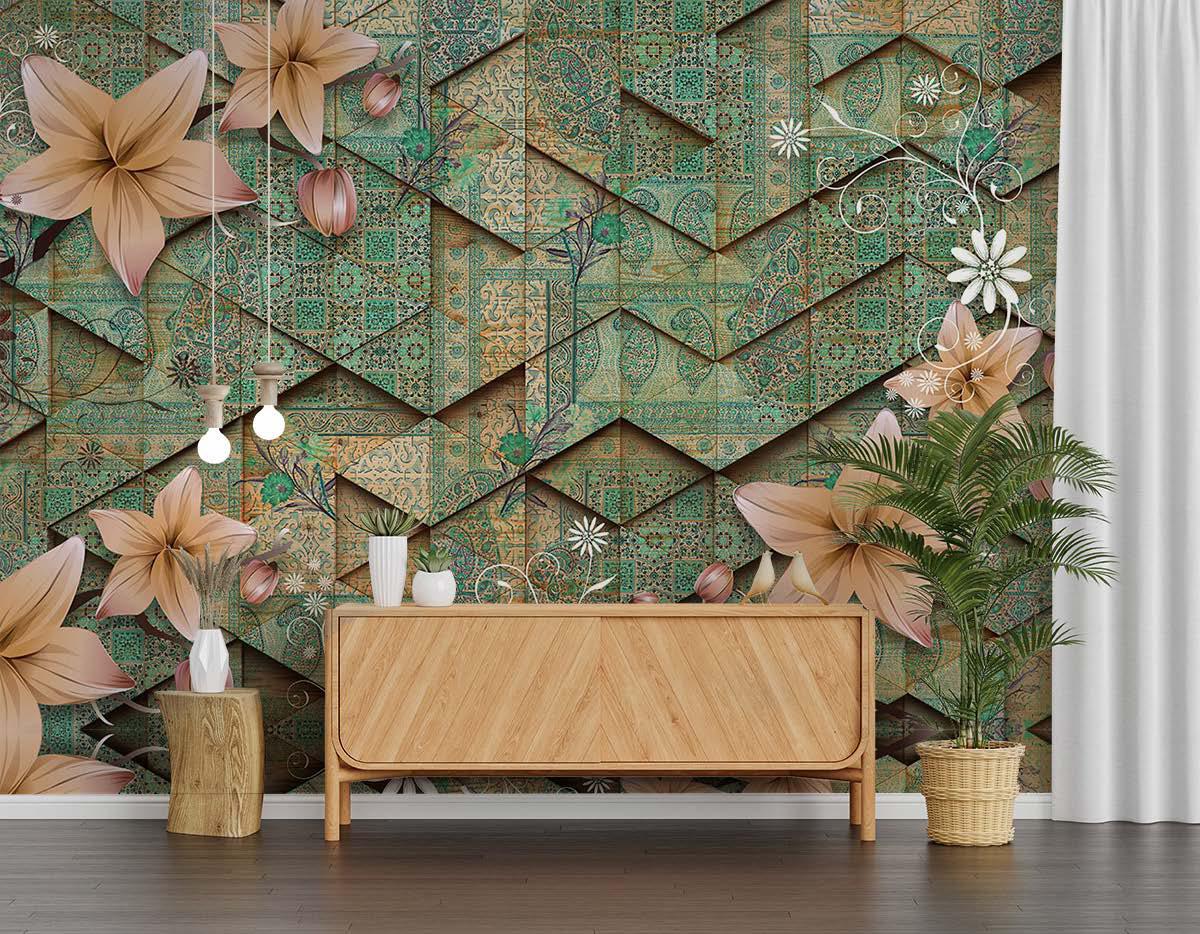Wallpaper Patterns Modern Abstract Pattern Floral Wallpaper – Myindianthings