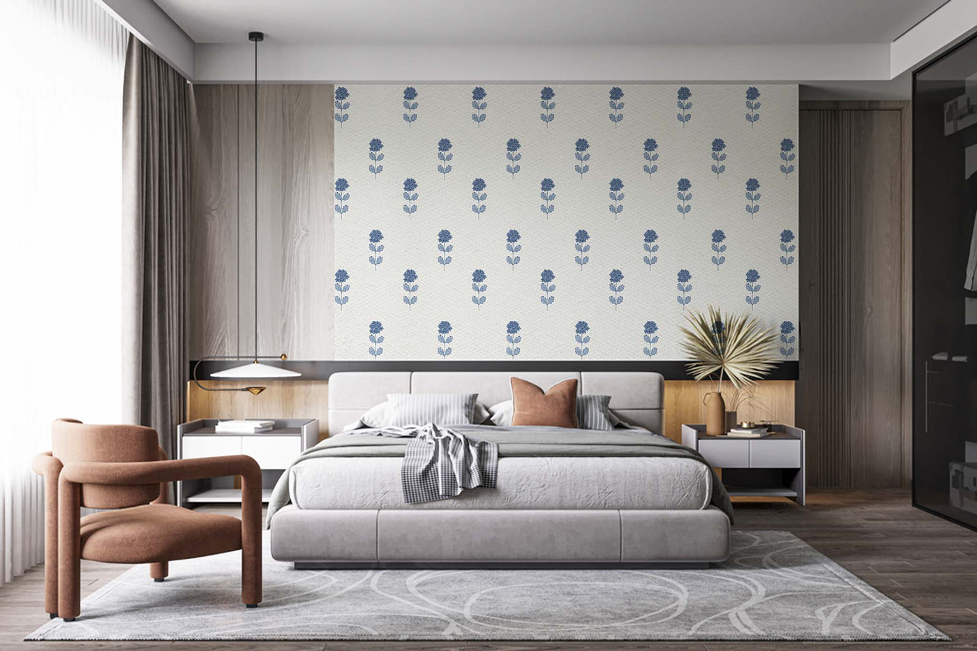 Modern Fabrics Floral Wallpaper
