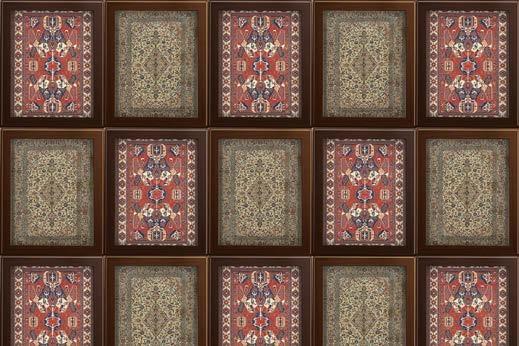 Multi Frames Pattern Wooden Wallpaper