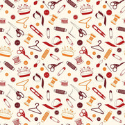 Multi Sewing Tools Pattern Boutique Wallpaper