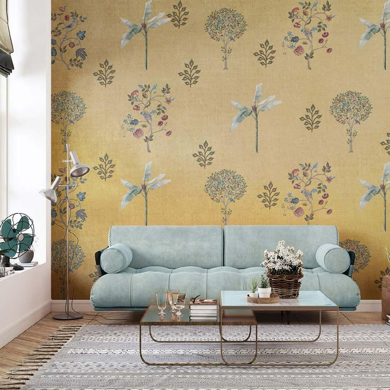 Multi Trees Pattern Floral Wallpaper – Myindianthings