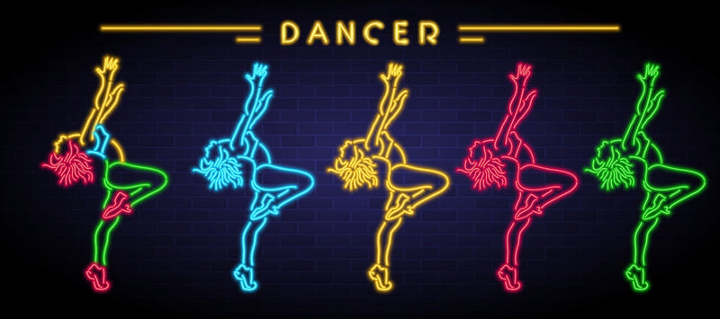 Multicolour Neon Light Dancers Theme Wallpaper