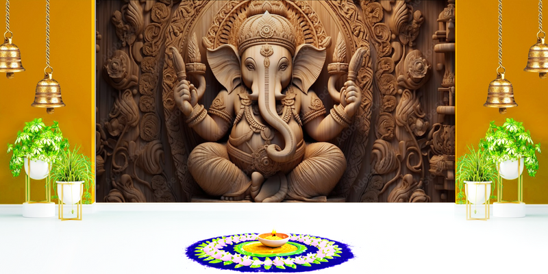 Mural Ganesh Ji Wallpaper