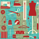 Muticolored Sewing Tools Boutique Wallpaper