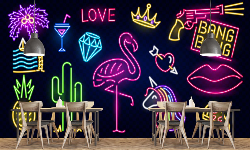 Neon Sign Collection Theme Bar Wallpaper