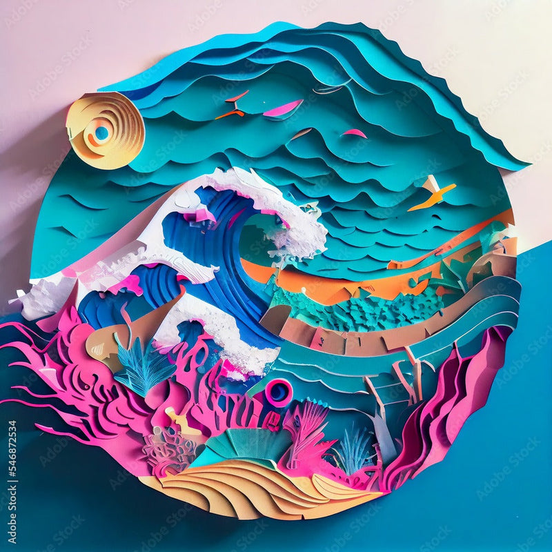 Ocean Waves 3D Design Wallpaper