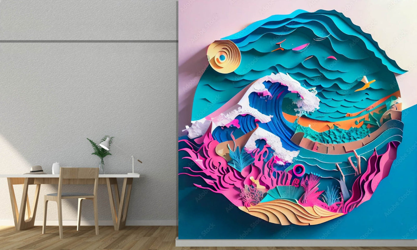 Ocean Waves 3D Design Wallpaper