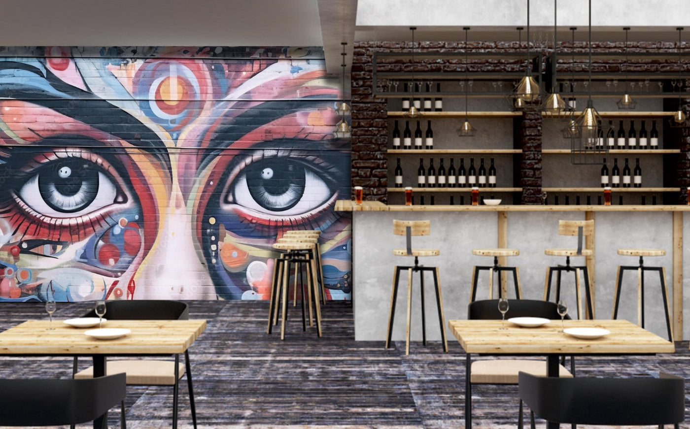 Painted Woman Face Bar Wallpaper
