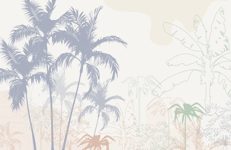 Palm Trees Pattern Boho Wallpaper