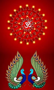 Peacock Designed Om Wallpaper