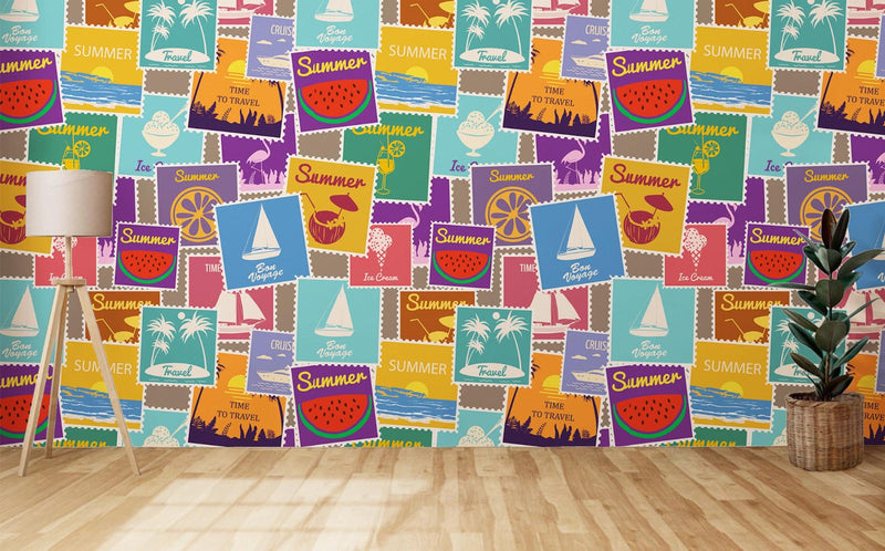 Postage Stamps Theme Aesthetic Wallpaper