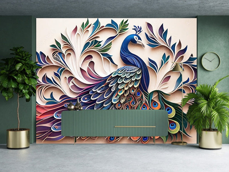 Pretty 3D Peacock Wallpaper