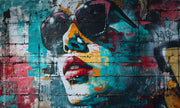 Pretty Girl Face Drawn Bar Wallpaper