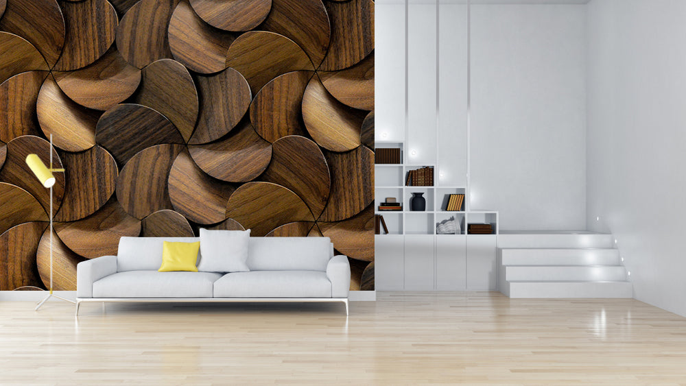 Pretty Pattern Wooden Wallpaper