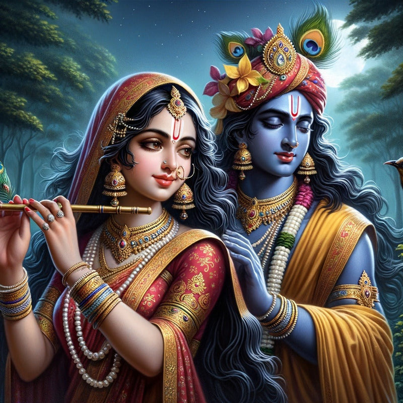 Radha Krishna Realistic View Wallpaper