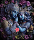 Radha Krishna Sculpture Pattern Wallpaper