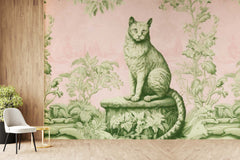 Realistic Cat Design Kids Wallpaper